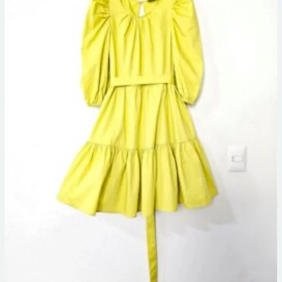 New York & Company Yellow Puff Sleeve Sundress - Picture 2 of 15